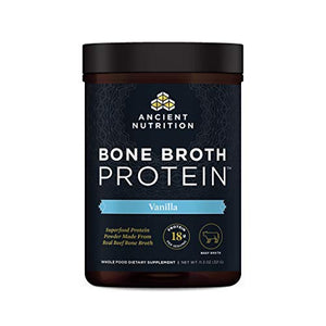 Bone Broth Protein Powder by Ancient Nutrition, Vanilla, Beef, 18g Protein per Serving, Supports Healthy Skin, Gut Health, Joint Supplement, Gluten, Paleo and Keto Friendly, 15 Servings