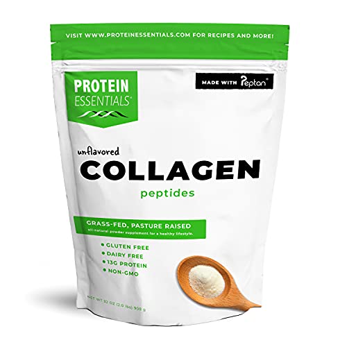 Protein Essentials Collagen Peptides Powder, Grass-Fed, Paleo & Keto Friendly, NonGMO & Gluten Free Unflavored 32oz