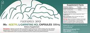 Acetyl L-Carnitine Capsules | 500mg | 90 Count | HCL Form | Energy Supplement | Supports Mitochondrial Function | ALCAR HCL