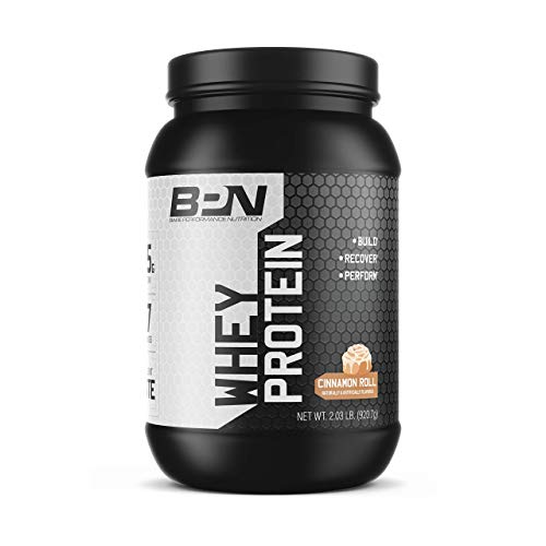 Bare Performance Nutrition, Whey Protein Powder, Meal Replacement, 25G of Protein, Excellent Taste & Low Carbohydrates, 88% Whey Protein & 12% Casein Protein (27 Servings, Cinnamon Roll)