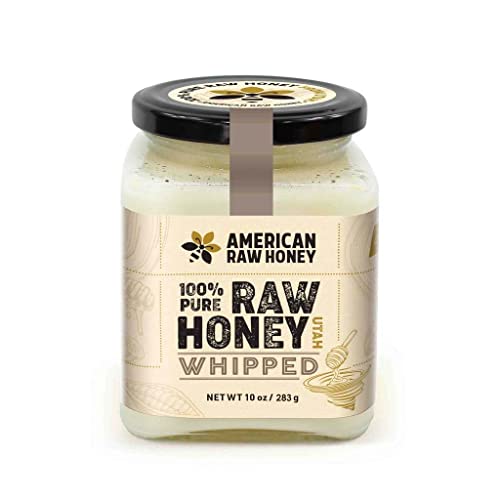 American Raw Honey - Raw Whipped Honey from Utah, 100% Pure Creamed Honey, Fresh from the Hive, Spreadable - Gluten Free, Unpasteurized, No Additives or Preservatives (10 oz. / 283g)