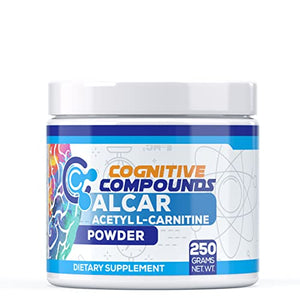 Acetyl L-Carnitine (ALCAR) Powder - Improved Metabolism & Improved Mood & Memory - 250 Grams - Cognitive Compounds