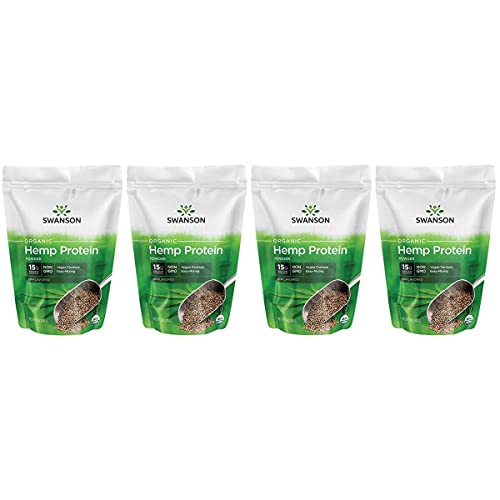 Swanson Certified Organic Hemp Protein 15 Ounce (425 g) Pwdr (4 Pack)