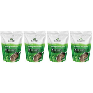 Swanson Certified Organic Hemp Protein 15 Ounce (425 g) Pwdr (4 Pack)