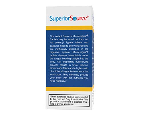 Superior Source L-Theanine 200 mg, Under The Tongue Quick Dissolve Sublingual Tablets, 100 Ct, Promotes Relaxation & Facilities Restful Sleep, Non-GMO