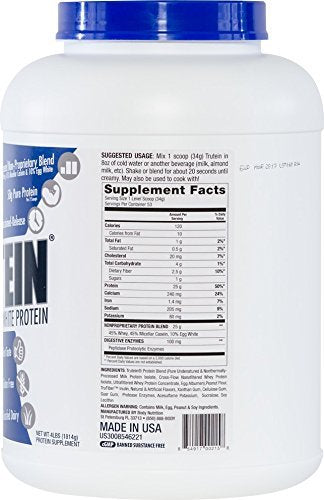 Body Nutrition Protein Powder - Trutein Peanut Butter-Marshmallow 4lb - Low Carb Keto Drink, Pre/Post - Workout