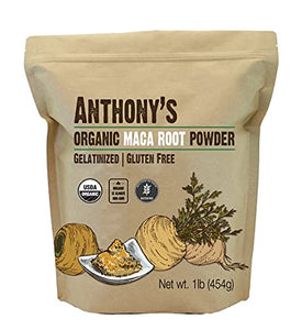 Anthony's Organic Maca Root Powder, 1 lb, Gelatinized for Enhanced Bioavailability, Gluten Free & Non GMO