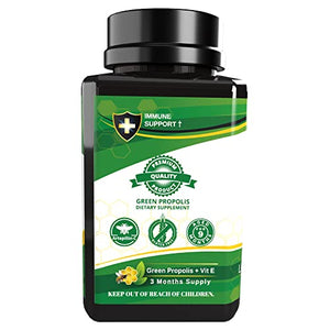 Bee Propolis Softgel Longevity 180 Capsules | Brazilian Bee Propolis - Boost Your Bee Therapy 3 Months Suply - Propolis Health - High Concentrate Minimum 25% Dry Extract - 1000mg Per 2 Capsules