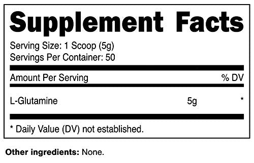 Staunch L-Glutamine Powder 250 Grams, 50 Servings