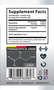 Post Workout for Men - German CREATINE Powder - MICRONIZED CREATINE MONOHYDRATE CREAPURE 300G 60 Servings - Endurance Booster - 1 CAN