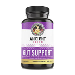 Ancient Bliss Leaky Gut Supplement, L Glutamine Capsules for Gut Support with Blessed Thistle and Hydrangea Root, Promotes Digestion, Vegan and Non-GMO, 60 Capsules