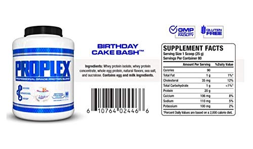 VPX Proplex Protein Powder - 3 Protein Source Blended Protein Powder, Whey Protein Isolate, Whey Protein Concentrate, Whole Egg Protein Blended Protein Powder - Birthday Cake, 4.4 Pound (Pack of 1)