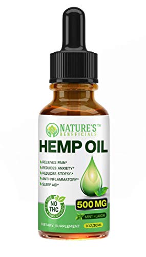 Organic Hemp Oil 500MG - Ultra Premium Pain Relief Anti-Inflammatory, Stress & Anxiety Relief, Joint Support, Sleep Aid, Omega Fatty Acids 3 6 9, Non-GMO Ultra-Pure & CO2 Extract Drops