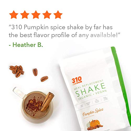 Vegan Organic Plant Protein Powder and Meal Replacement Shake - By 310 Nutrition - Gluten, Dairy and Soy Free - 0g of Sugar | Keto and Paleo Friendly… (Pumpkin Spice, 28 Servings)