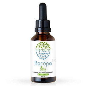 Bacopa B60 Alcohol-Free Herbal Extract Tincture, Super-Concentrated Organic Bacopa (Bacopa Monnieri) Dried Herb 2 fl oz