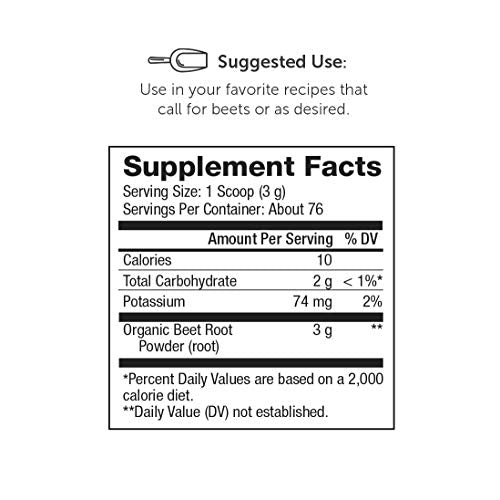 Super Organics Beet Root Powder | Supports Energy & Performance – Organic, Vegan & Non-GMO, 8 Oz