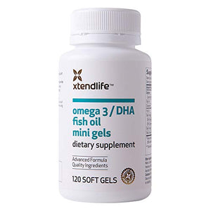 Xtend-Life, Omega 3/DHA Fish Oil, 120 Easy to Swallow Mini Gels (350mg DHA)