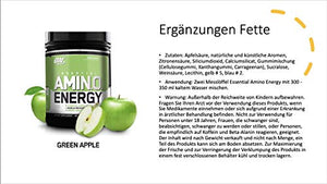 Optimum Nutrition Amino Energy - Pre Workout with Green Tea, BCAA, Amino Acids, Keto Friendly, Green Coffee Extract, Energy Powder - Green Apple, 30 Servings