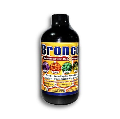 Broncosol Plus - Natural Honey Cough Syrup (Jarabe De Miel Para Tos) 7.5 oz. - (Reinforced With Propolis, Royal jelly, Eucalyptus, & Oxygen For Sore Throat/Cold/Allergy Relief)