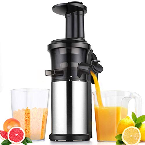 YBZS 200W 40RPM Masticating Slow Juicer Low Speed Auger Fruit Vegetable Cold Press Juice Extractor Squeezer Stainless Steel