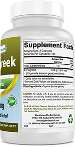 Best Naturals Fenugreek Seed Capsules Non-GMO 610 mg - Promotes Healthy Lactation & Healthy Glucose Metabolism 360 Count