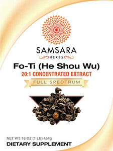 Samsara Herbs Fo-Ti Extract Powder (16oz/454g) (He Shou Wu) - 20:1 Concentrated Extract