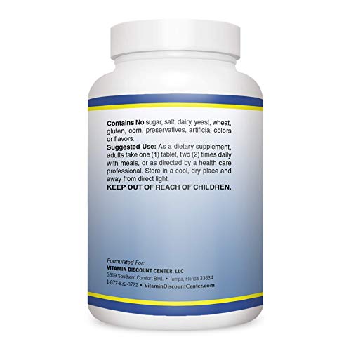 Vitamin Discount Center Quercetin 500 Plus, with Vitamin C, Bromelain and Turmeric, 100 Tablets