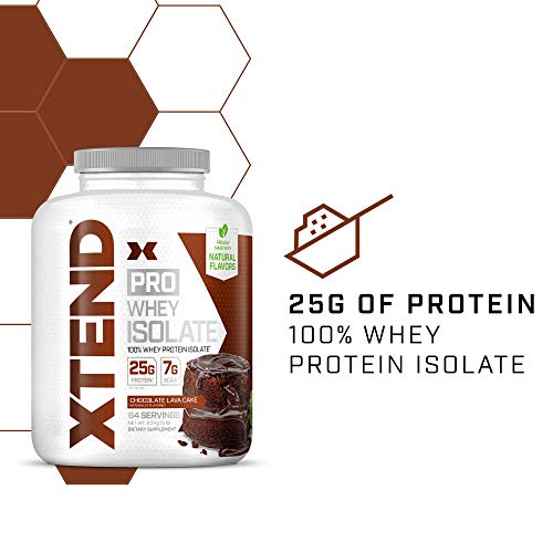 XTEND Pro Protein Powder Chocolate Lava Cake | 100% Whey Protein Isolate | Keto Friendly + 7g BCAAs with Natural Flavors | Gluten Free Low Fat Post Workout Drink | 5lbs