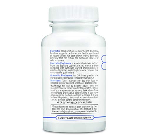 Quercetin Phytosome 500 | 500mg Quercetin Phytosome | Cellular Health, Cardiovascular Support & Antioxidant | Anti-Aging Longevity Support