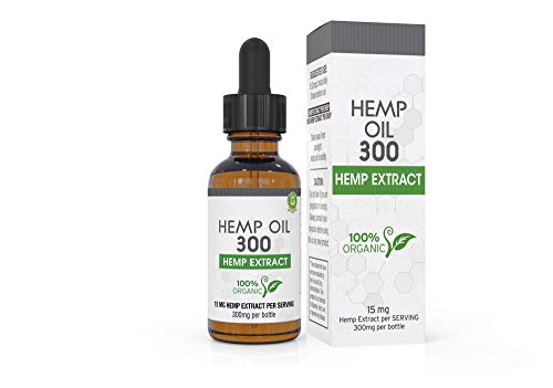 Hemp Oil for Pain, Anxiety & Stress Relief - 300mg - 100% Organic Hemp Extract Drops - Natural Anti-Inflammatory, Joint Support Helps with Better Sleep & Mood - Grown and Made in USA - with MCT Oil