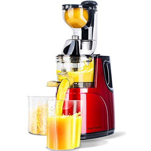 OverTwice Slow Masticating Juicer Cold Press Juice Extractor Apple Orange Citrus Juicer Machine with Wide Chute Quiet Motor for Fruit Vegetables