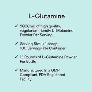 Bad Athletics L-Glutamine Powder 5000mg | Immune and Intestinal Supplement | 100 Servings