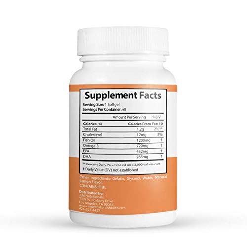 Super Natural Ultra Omega Fish Oil - Omega 3 Fatty-Acids EPA DHA - Supports Brain Increased Function, Supports Nerve and Eye Health 1200mg/720 Omega-3-60 Capsules