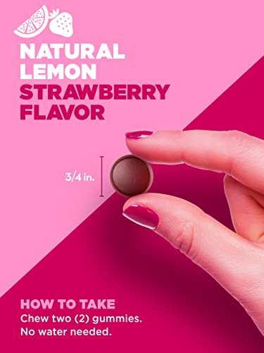 Stress Less Gummies | GABA, L Theanine, Lemon Balm | 30 Count | Non-GMO & Gluten Free | Lemon Strawberry Flavor | by Pink