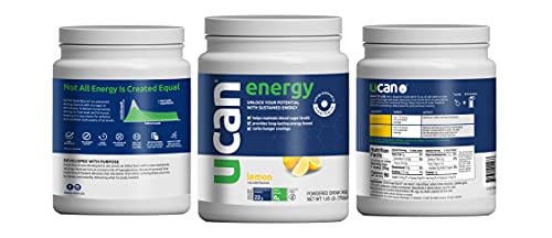 UCAN Keto Energy Powder - Sugar Free Pre Workout Powder for Men & Women with SuperStarch - Non-GMO, Vegan, Gluten Free - Lemon - 30 Servings