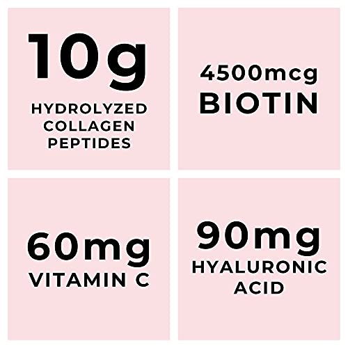 Collagen with Biotin, Hyaluronic Acid, Vitamin C, 1 lb Powder. Hydrolyzed Multi Collagen Peptide Protein. Types I, II, III, V, X, Collagen for Hair, Skin, Nails*. Collagen Supplement for Women, Men