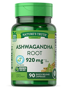 Ashwagandha Capsules | 920 mg | 90 Count | Non-GMO & Gluten Free Supplement | by Nature's Truth