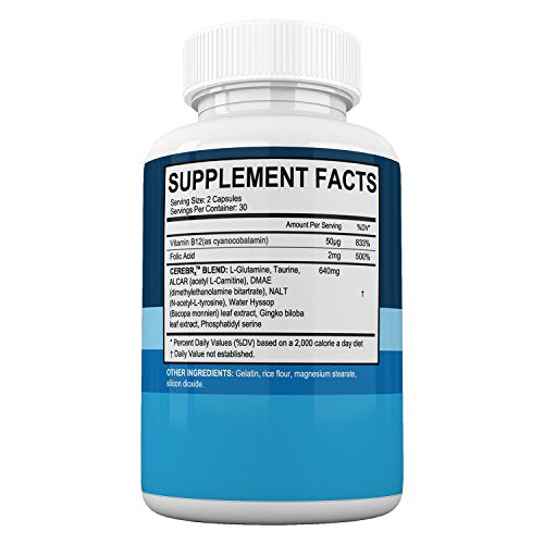 Rejuva Brain- Advanced Cognitive Support- Enriched w/L-Glutamine & Bacopa Monnieri to Support Cognitive Health and Ability