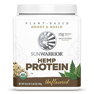 Sunwarrior Hemp Powder is a Plant Based Protein Powder Organic Unsweetened, Gluten Free, Vegan Protein, with BCAA's, plus Fiber, Healthy Fats, Antioxidants and Minerals, Free of Soy, GMOs & Sugar Free