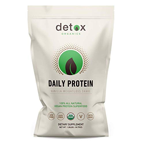 Detox Organics Plant Based Protein Powder, Creamy Vanilla - Vegan, Low Carb, Non Dairy, Gluten Free, Lactose Free, No Sugar Added, Non-GMO - Made with Hemp, Brown Rice, Pumpkin, and Quinoa
