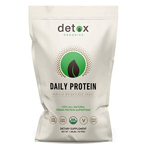 Detox Organics Plant Based Protein Powder, Creamy Vanilla - Vegan, Low Carb, Non Dairy, Gluten Free, Lactose Free, No Sugar Added, Non-GMO - Made with Hemp, Brown Rice, Pumpkin, and Quinoa
