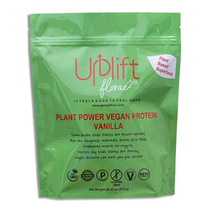 Uplift Florae Plant Power Vegan Protein (28.57 oz / 1.8 lbs) - Plant Based Vegan Protein Powder with Hemp, Pumpkin, and Pea - Keto and Paleo Friendly, No Soy