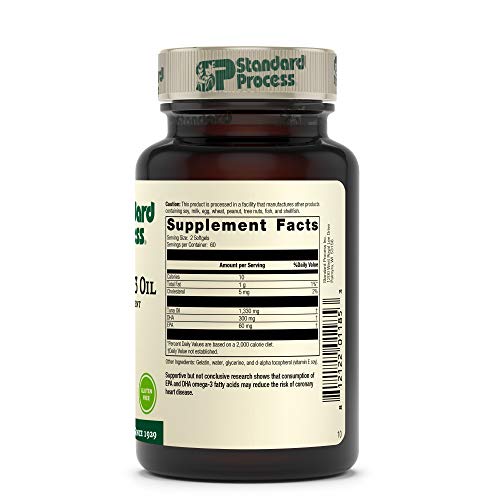 Standard Process Tuna Omega-3 Oil EPA and DHA - Whole Food Emotional Support, Brain Health and Brain Support, Eye Health, Skin Health and Hair Health with Tuna Oil - Gluten Free - 120 Softgels