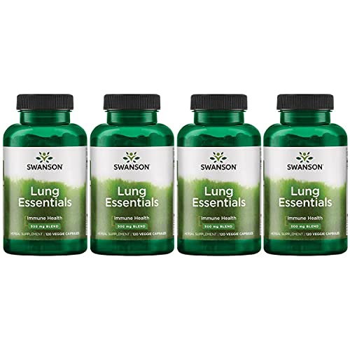 Swanson Lung Essentials 500 mg 120 Veg Caps 4 Pack