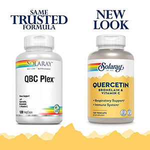 Solaray QBC Plex | Quercetin & Bromelain Plus Vitamin C | Year Round Immune Function & Respiratory Health Support | Non-GMO & Vegan | 120 VegCaps