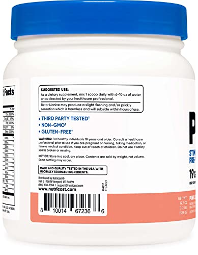 Nutricost Stim-Free Pre-Workout, 30 Servings (Pink Lemonade) - Non-GMO, Gluten Free