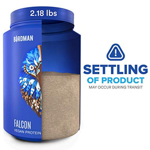 Birdman Falcon Premium Organic Plant Based Protein Powder, Vegan, Low Net Carbs, Keto, No Sugar Added, Non Dairy, Gluten-Free, Soy-Free, Lactose-Free, Non-GMO, Chocolate Flavor 33 Servings, 2.18lb