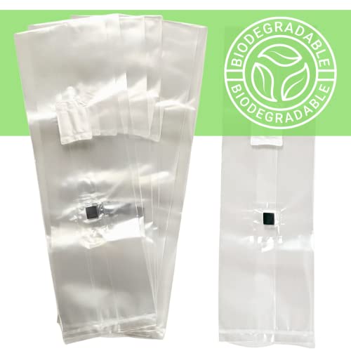 Biodegradable Spawn Bags with Self-Healing Injection Port - 10 Autoclave Safe Mushroom Bags with 0.2 Micron Filter - Fits 3 Quarts of Grain Spawn for Growing Mushrooms