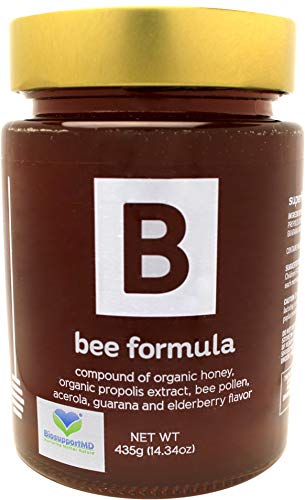 Superfood Organic Honey Fortified with Propolis - Aide with Immune Support, Energize Your Mind & Body with Bee Pollen, Vitamin C, Guarana, & Elderberry Bee Formula