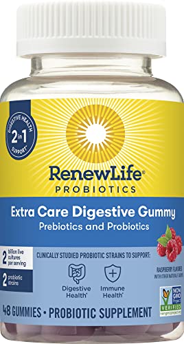 Renew Life Extra Care Digestive* Gummy; Prebiotics and Probiotics; 48ct. (Pack May Vary) (Package May Vary)